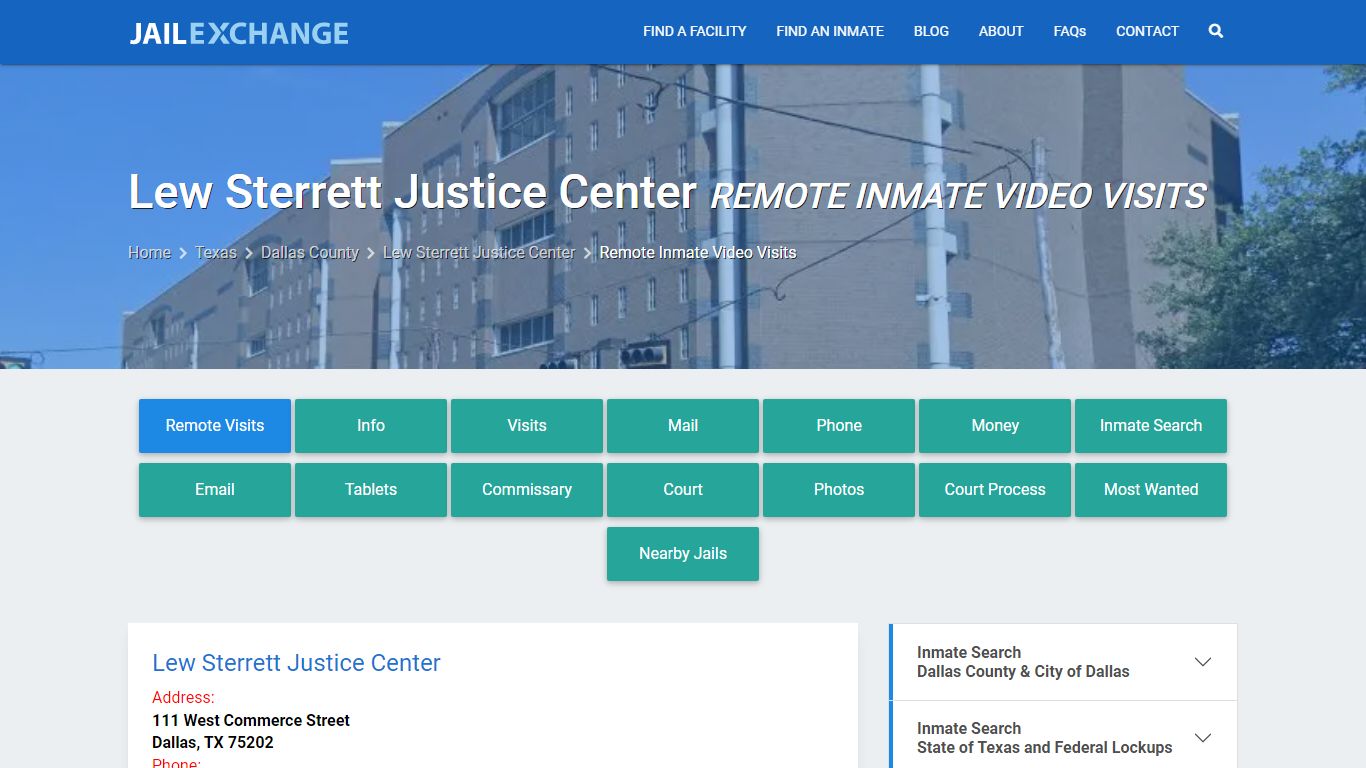 Video Visitation - Lew Sterrett Justice Center, TX - Jail Exchange