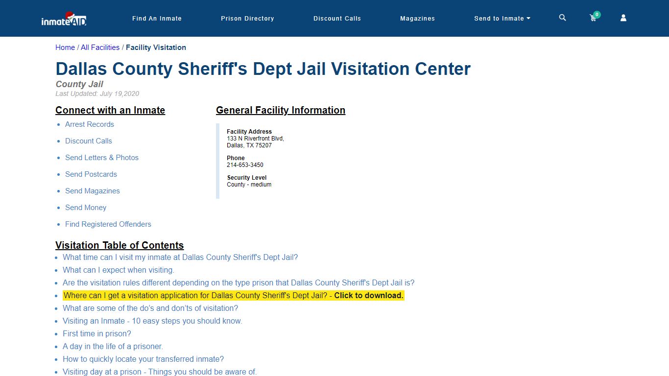 Dallas County Sheriff's Dept Jail Visitation Center